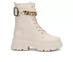 Women's Olivia Miller Ava Combat Platform Lace-Up Boots