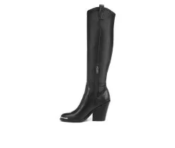 Women's Franco Sarto Glenice 2 Wide Calf Knee High Heeled Western Boots -Boots Shop 3 17