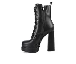 Women's London Rag Meows Lace Up Platform Heeled Boots -Boots Shop 3 328