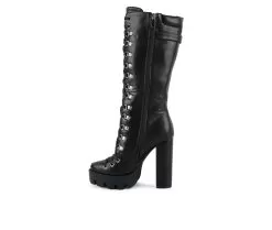 Women's London Rag Magnolia Knee High Lace Up Boots -Boots Shop 3 385