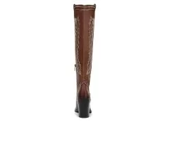 Women's Franco Sarto Glenice Knee High Heeled Western Boots -Boots Shop 5 28